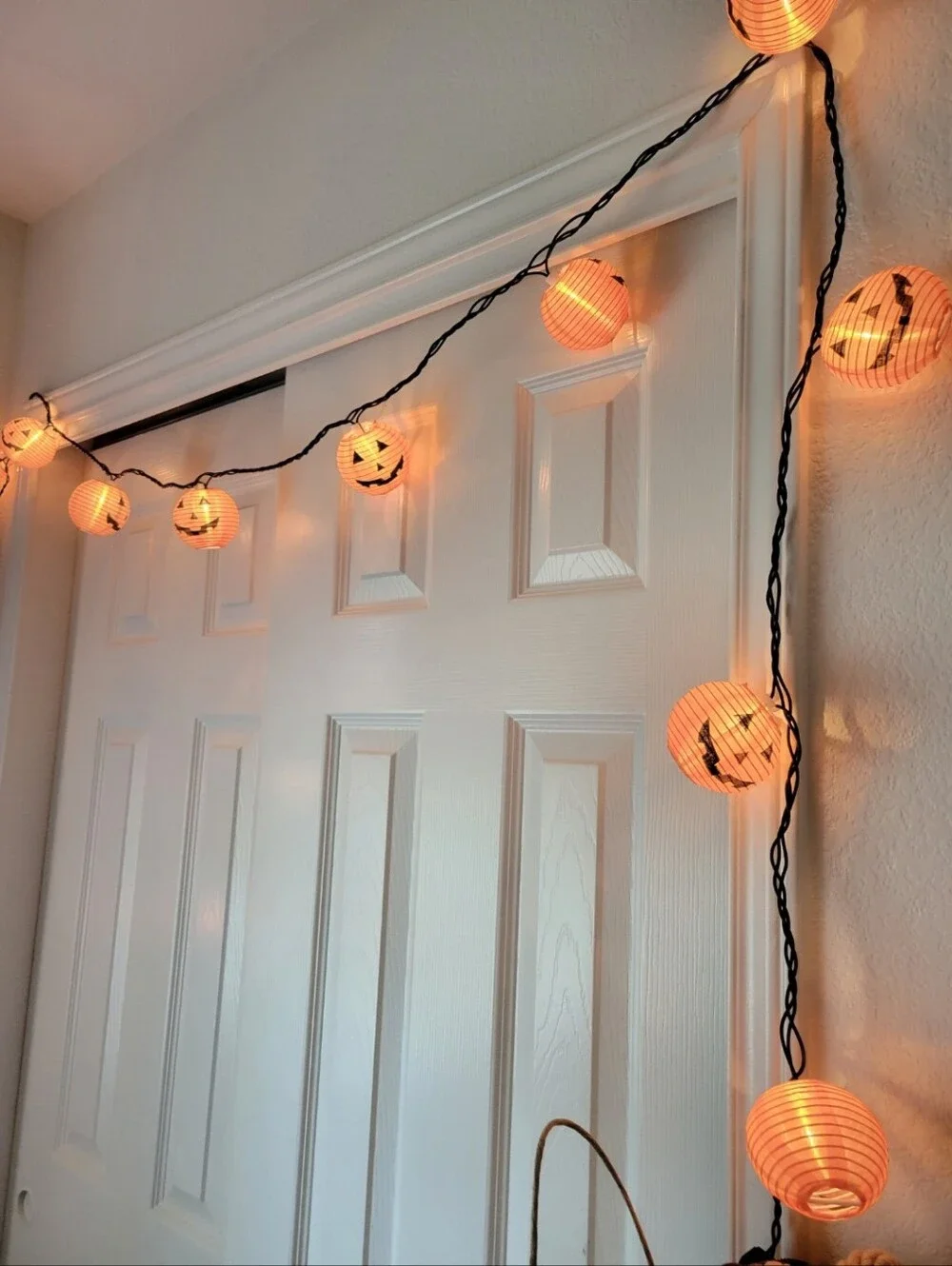 Halloween and Fall Pumpkin Lantern Orange Lantern Garland String Lights 10 count